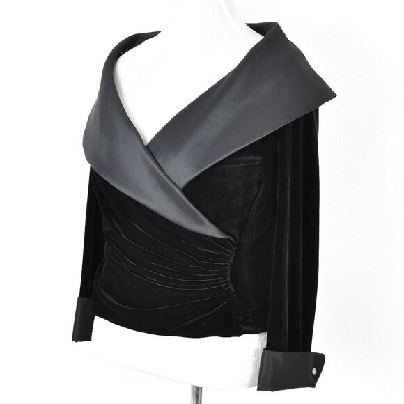 Tadashi Collection Velvet Collared Wrap Formal Evening Top - XL - Picture 6 of 11